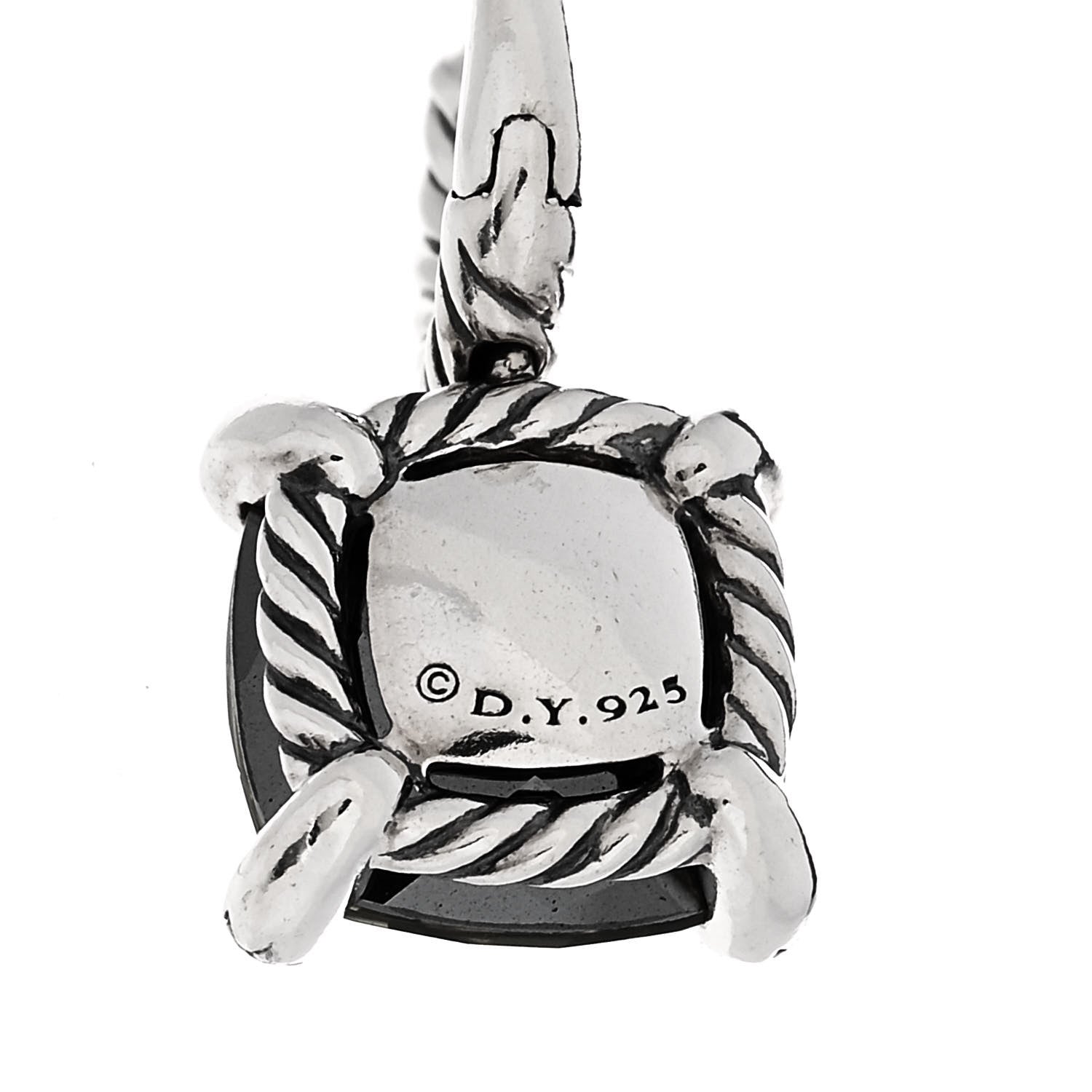 David Yurman Sterling Silver Green Orchid Diamond Chatelaine Drop Earrings 4 of 4