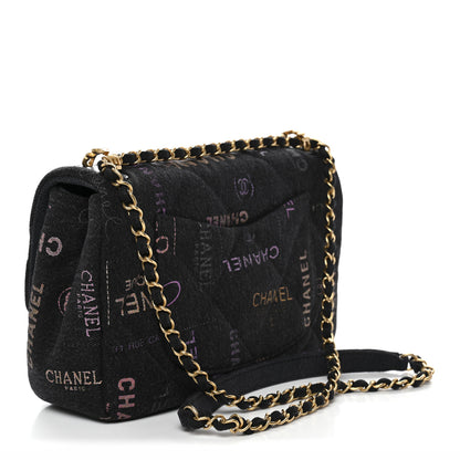 Chanel Denim Quilted Denim Mood Large Flap Black Multicolor 3 of 11