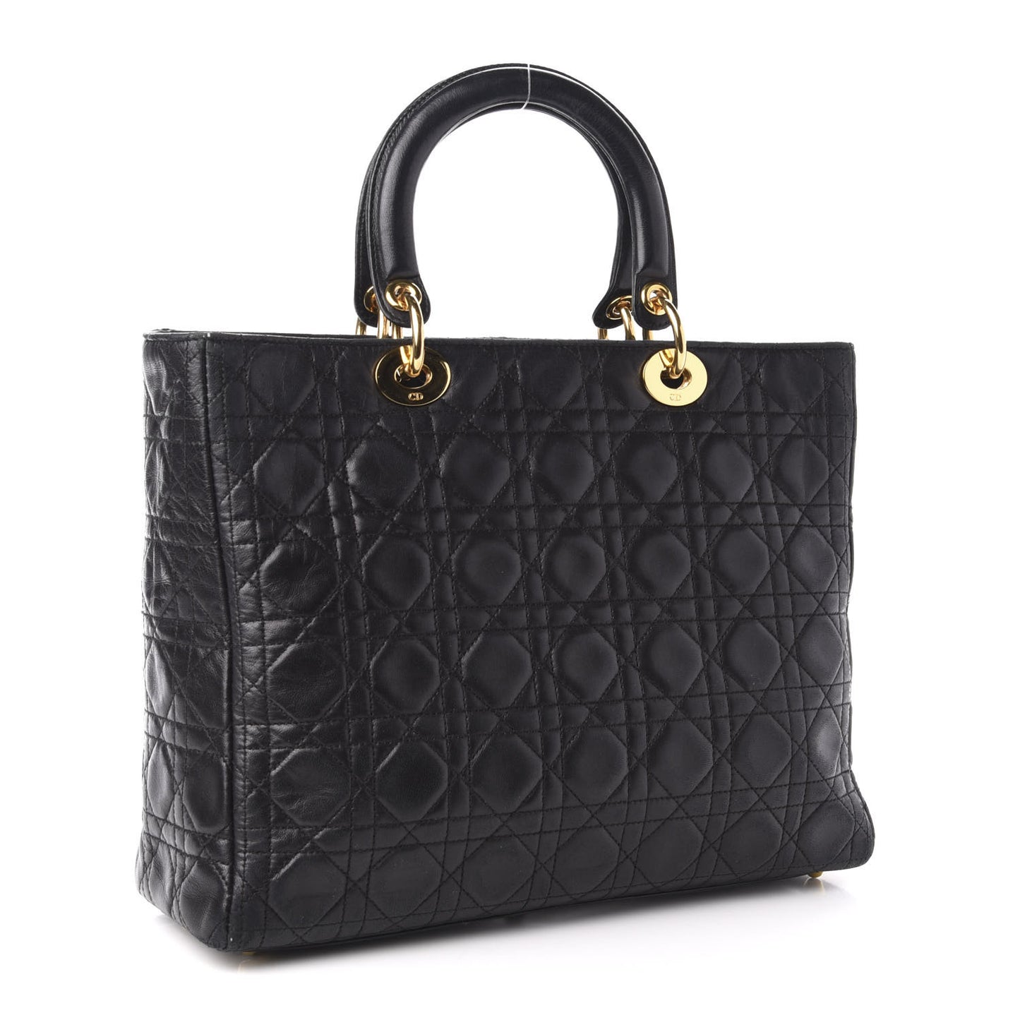 Lambskin Cannage Large Lady Dior Black