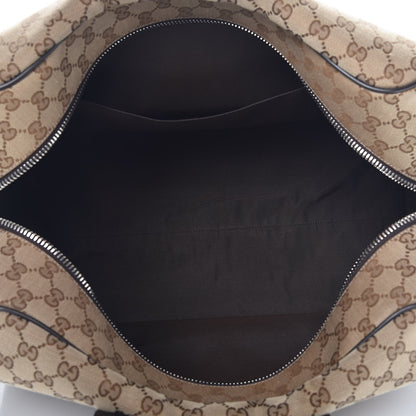 Gucci Monogram Dollar Calfskin Boston Duffle Bag Beige Ebony Testa di Moro Marrone Scuro 6 of 15