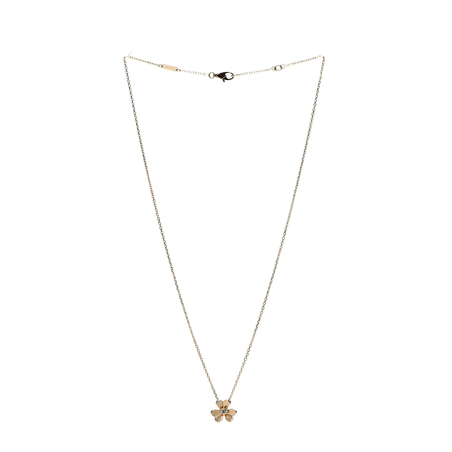 18K Yellow Gold Diamond Mini Frivole Pendant Necklace
