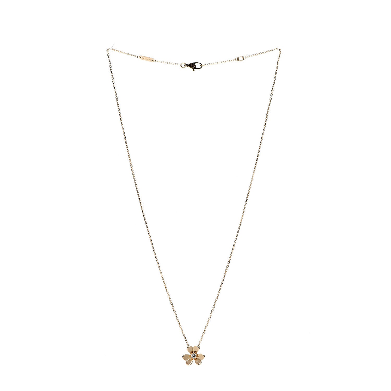 Van Cleef & Arpels 18K Yellow Gold Diamond Mini Frivole Pendant Necklace 2 of 7