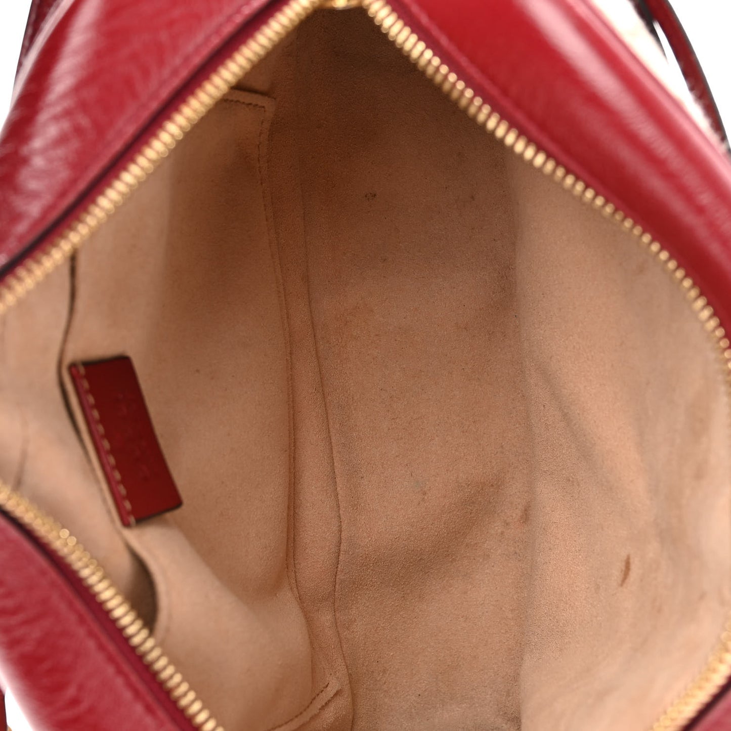 Monogram Azalea Calfskin Matelasse Diagonal Small GG Marmont Chain Shoulder Bag Beige Ebony New Cherry Red