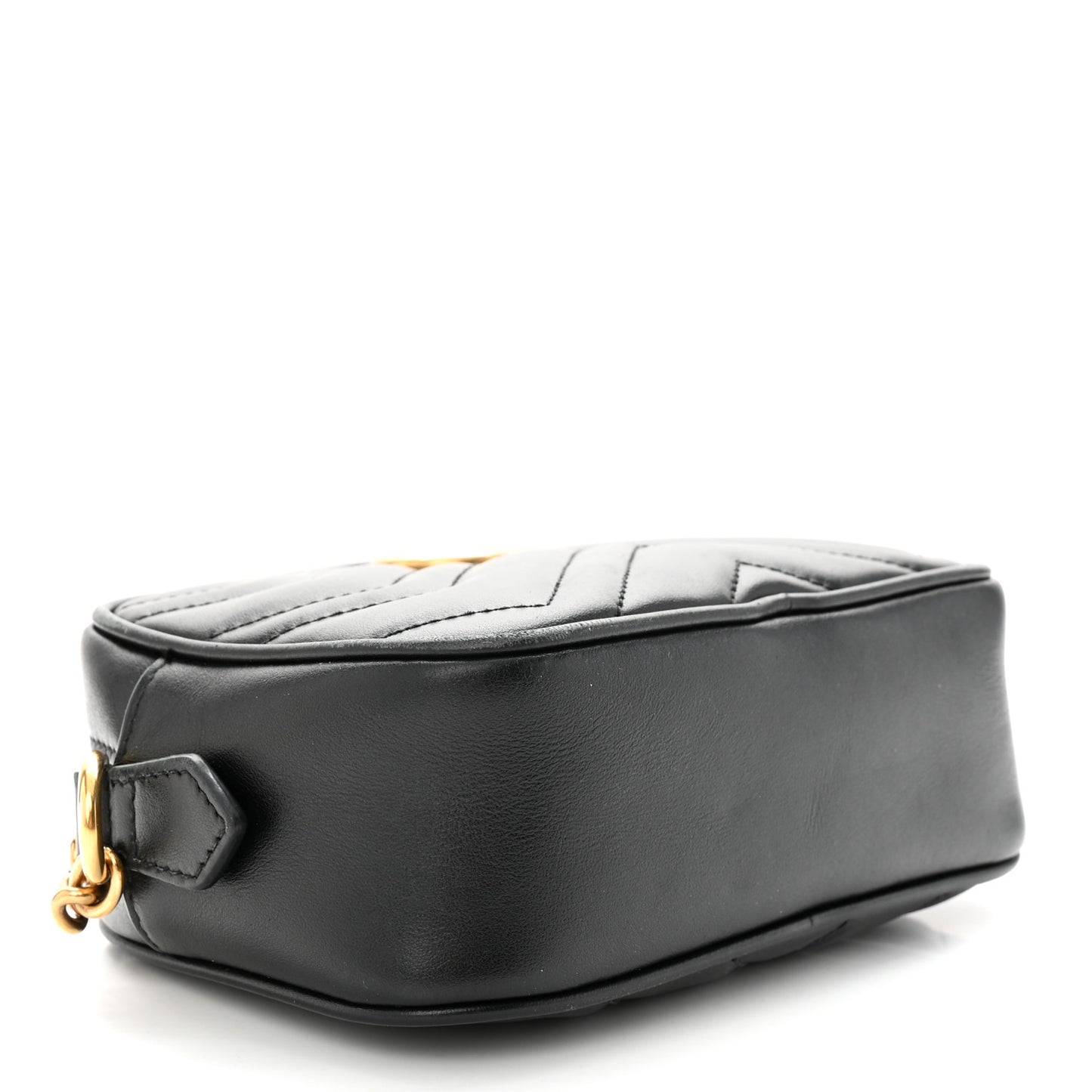 Calfskin Matelasse Mini GG Marmont Chain Shoulder Bag Black