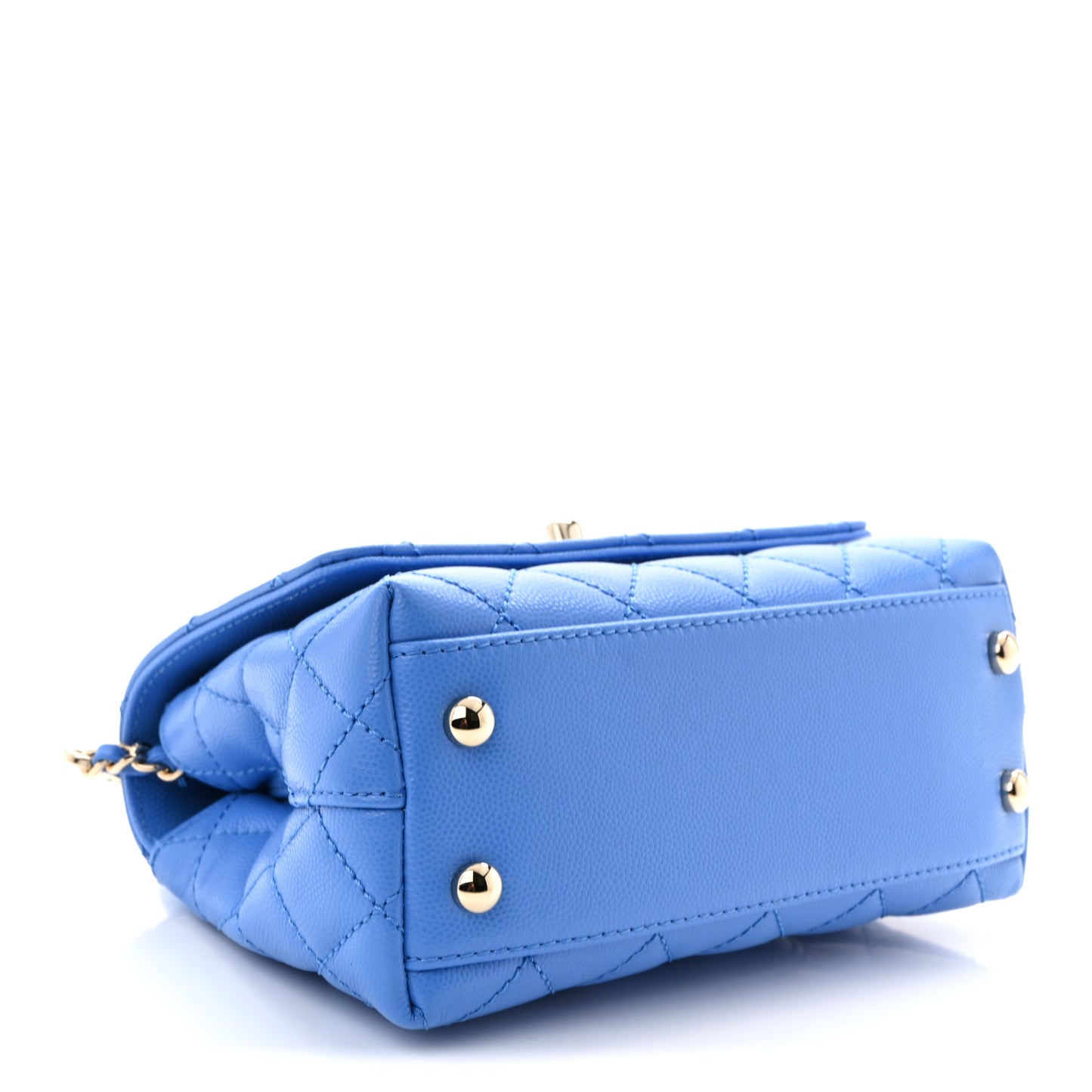 Caviar Quilted Extra Mini Coco Handle Flap Blue