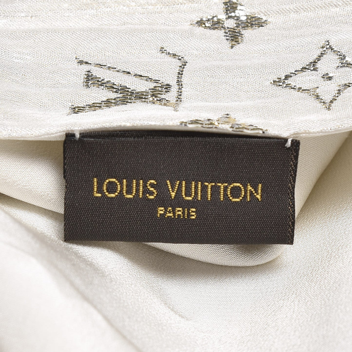 Silk Monogram So Glitter Stole White