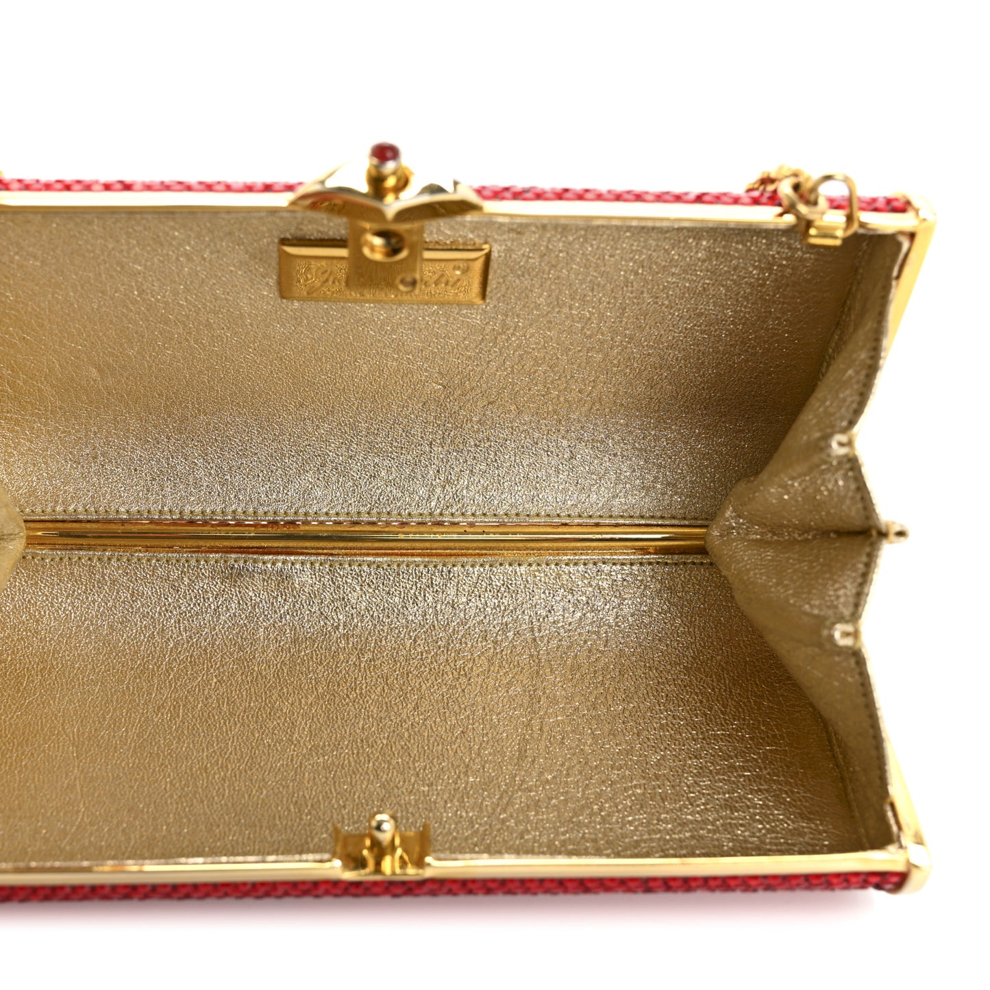 Crystal Minaudiere Clutch Red