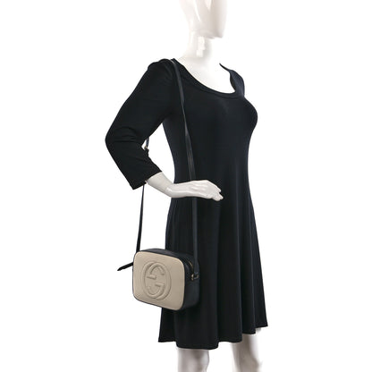 Gucci Dollar Calfskin Bi-Color Small Soho Disco Bag Mystic White Black 2 of 10