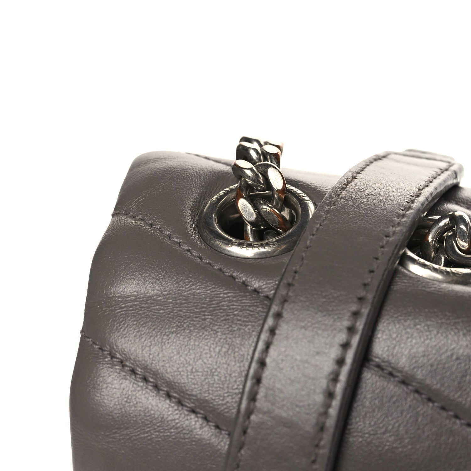 Saint Laurent Calfskin Y Quilted Monogram Medium Loulou Chain Satchel Fog 10 of 11