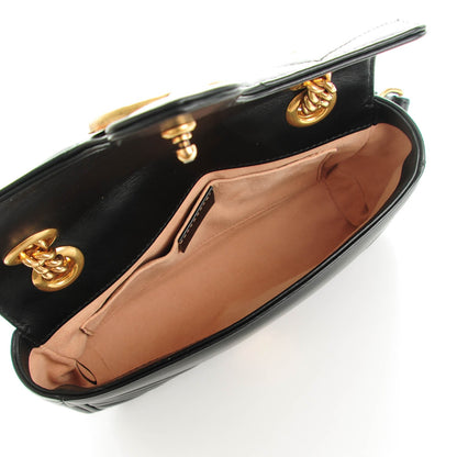 Gucci Calfskin Matelasse Mini GG Marmont Shoulder Bag Black 5 of 7