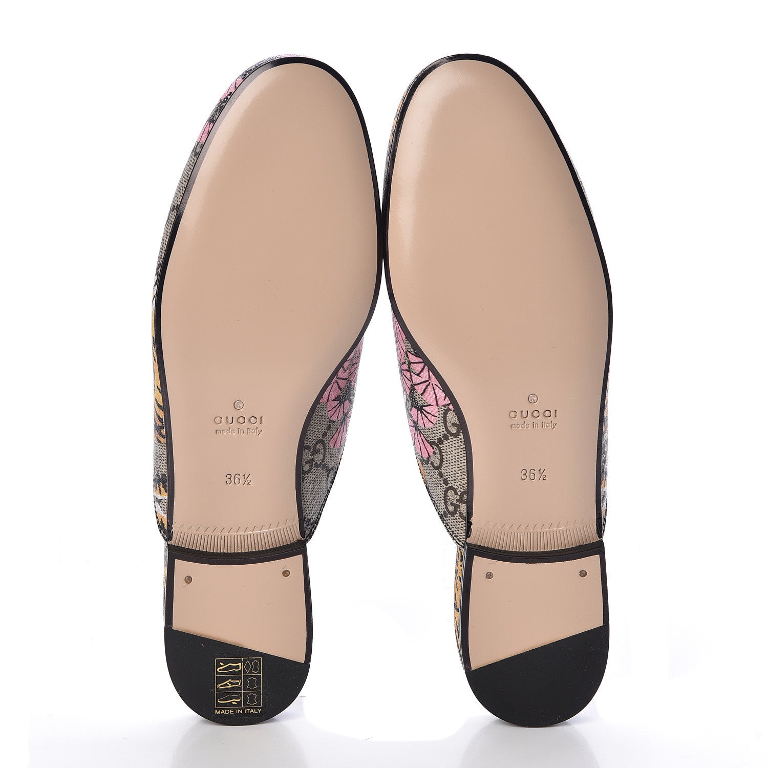 Gucci GG Supreme Monogram Bengal Womens Princetown Slippers 36.5 Beige Crop Pink 5 of 8