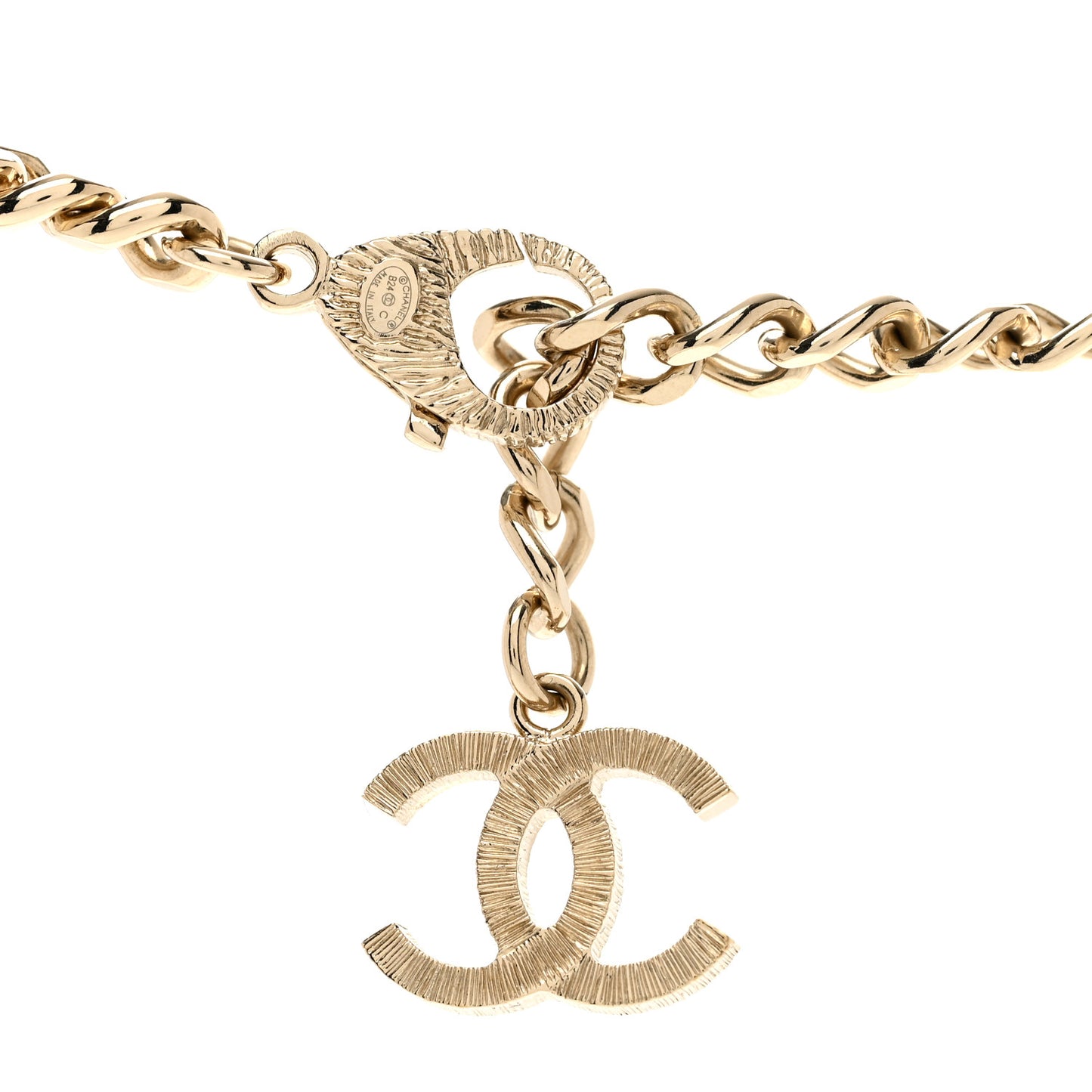 Crystal CC Chain Choker Necklace Gold