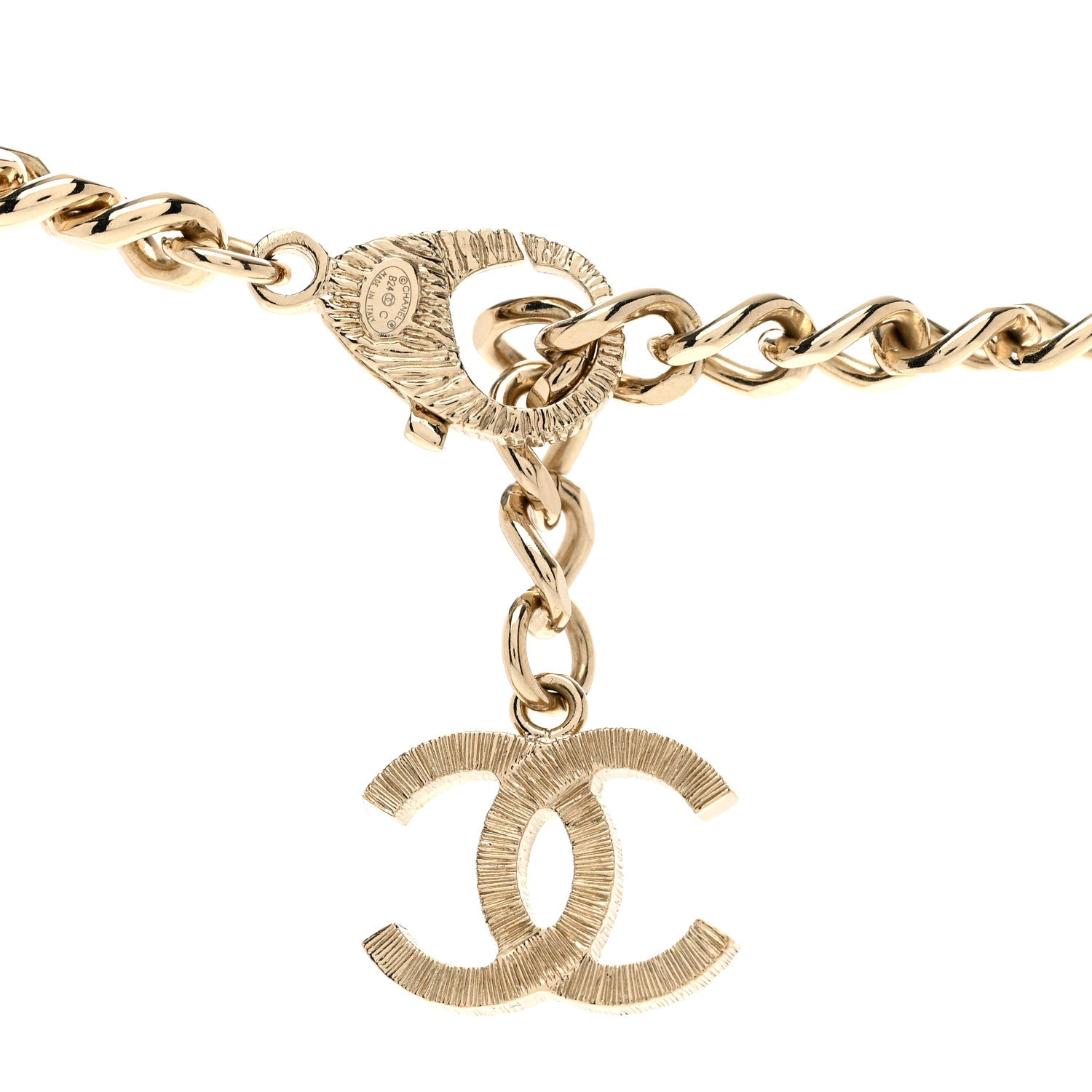 Chanel Crystal CC Chain Choker Necklace Gold 4 of 4
