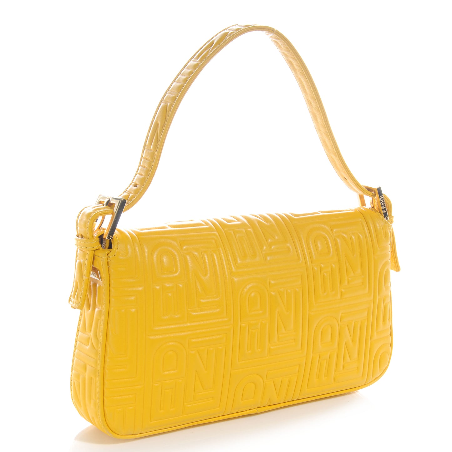 Nappa Logo Embossed Baguette Lemon Giallo