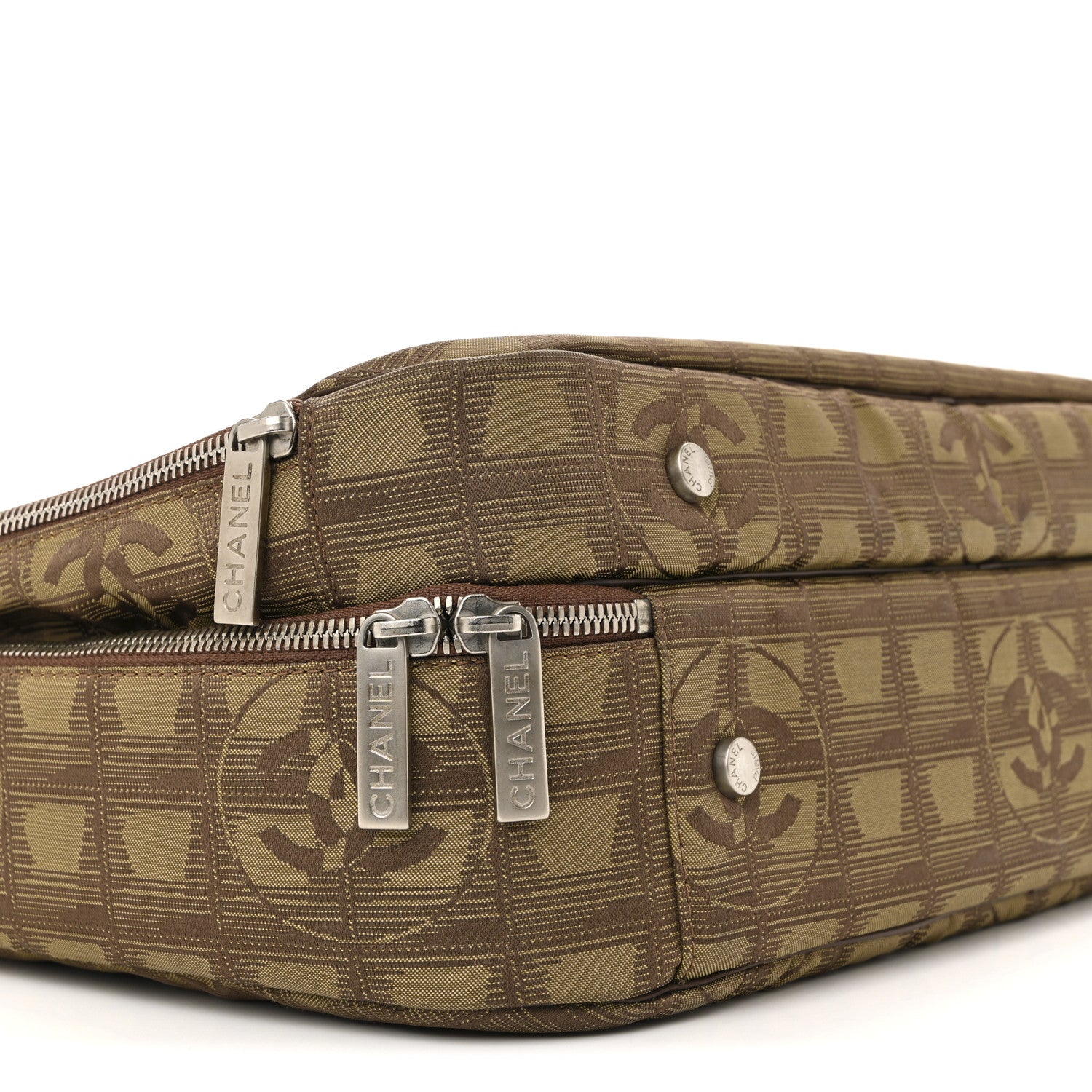 Chanel Nylon Travel Laptop Briefcase Khaki 10 of 16