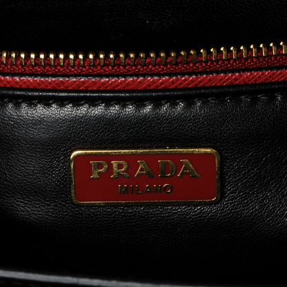 Prada Saffiano Turnlock Shoulder Bag Nero Black Fuoco 6 of 7