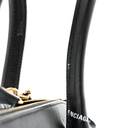 Balenciaga Calfskin Allover Logo M Ville Top Handle Bag Black 14 of 15