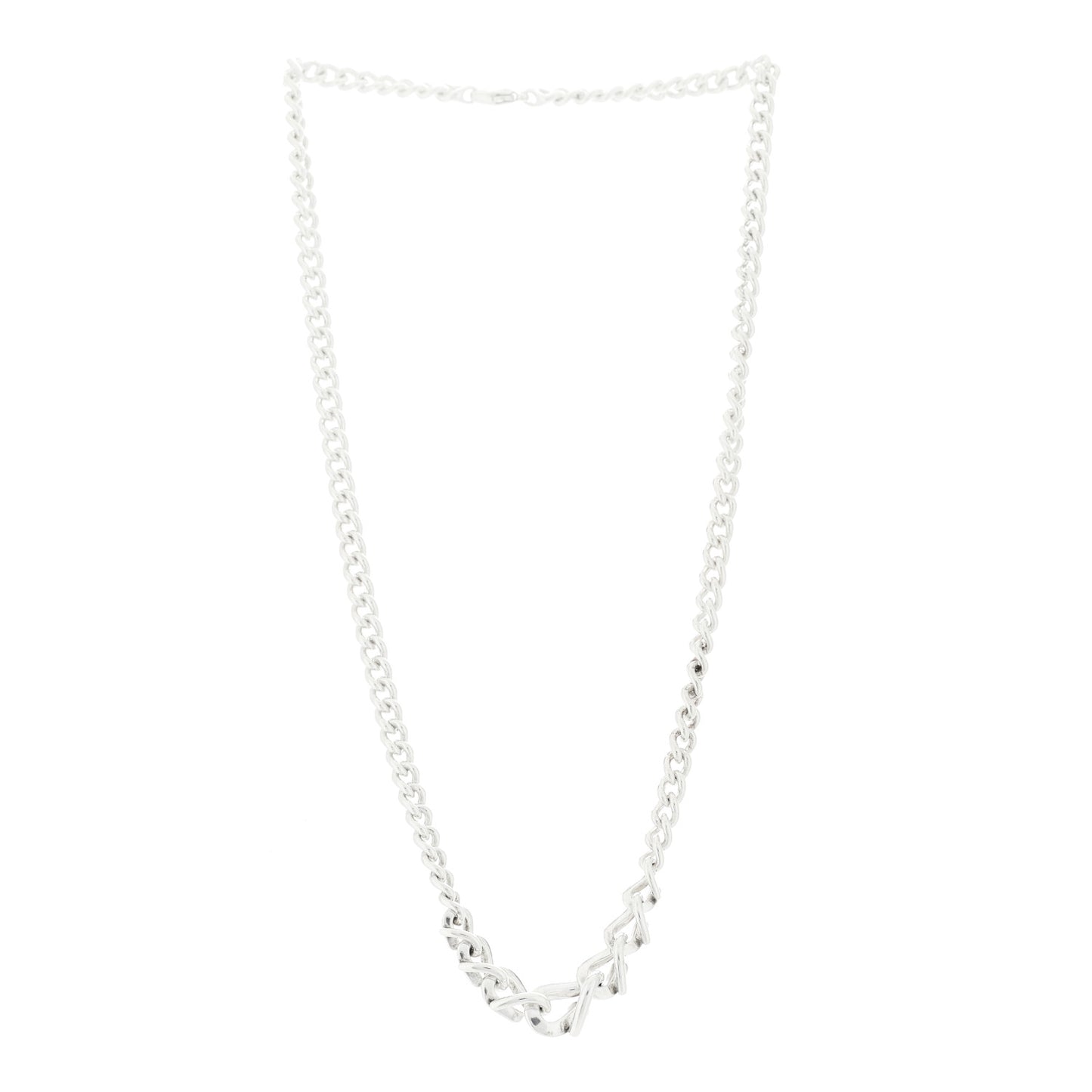 Sterling Silver Forge Graduated Link Necklace