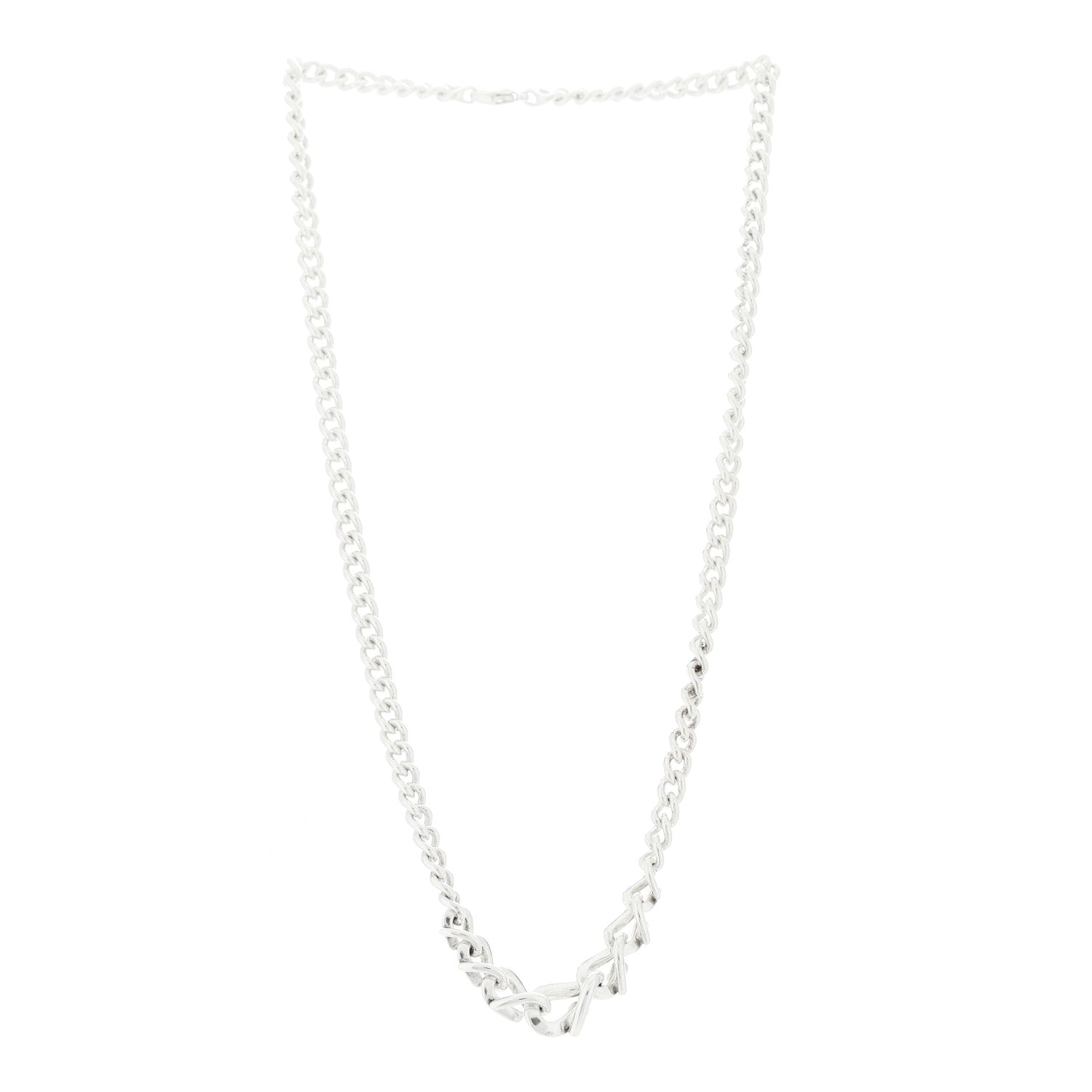 Tiffany Sterling Silver Forge Graduated Link Necklace 3 of 4