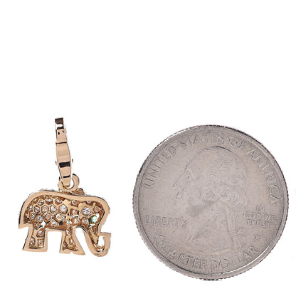 Cartier 18K Yellow Gold Diamond Emerald Elephant Charm 2 of 4