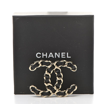 Chanel Lambskin Chain CC Brooch Black Gold 5 of 5
