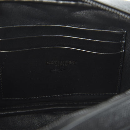 Saint Laurent Grain De Poudre Matelasse Monogram Mini Lou Camera Bag Black 7 of 10