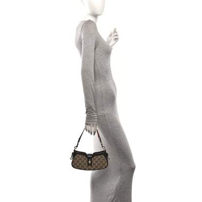 Gucci Calfskin Monogram Mini Moon Side Shoulder Bag Brown 2 of 9