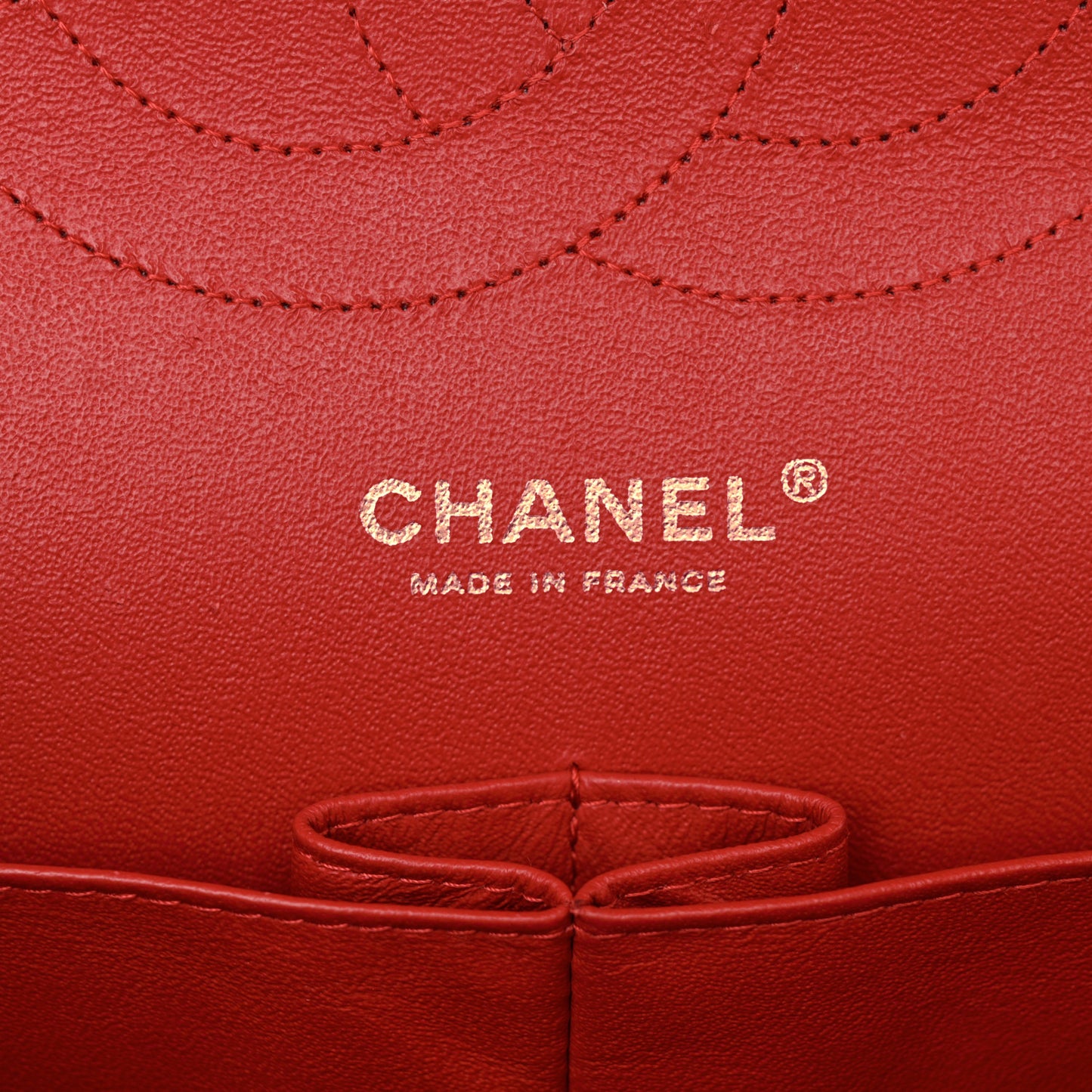 Lambskin Quilted Jumbo Double Flap Red