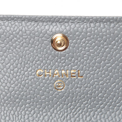 Chanel Caviar Quilted Boy Flap Card Holder Grey 6 of 9