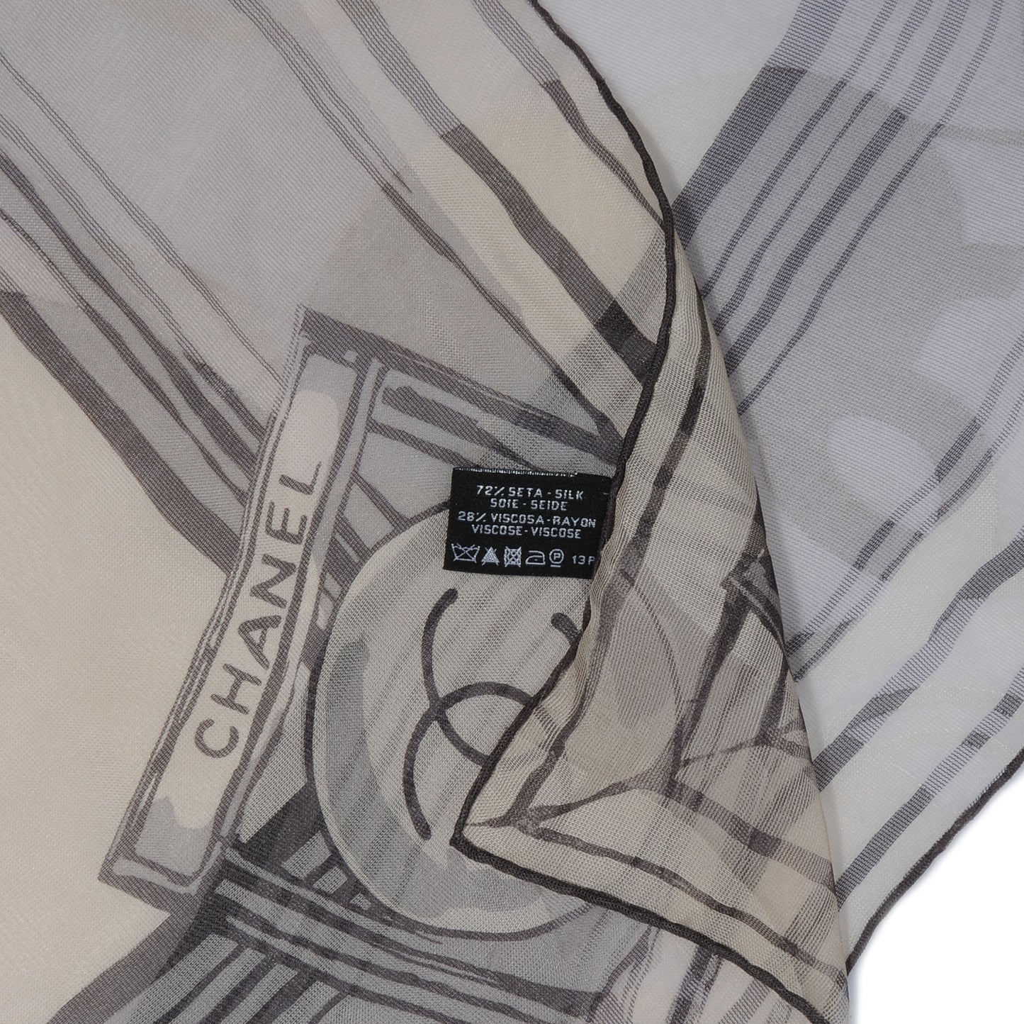 Silk Rayon CC Logo Stole Beige