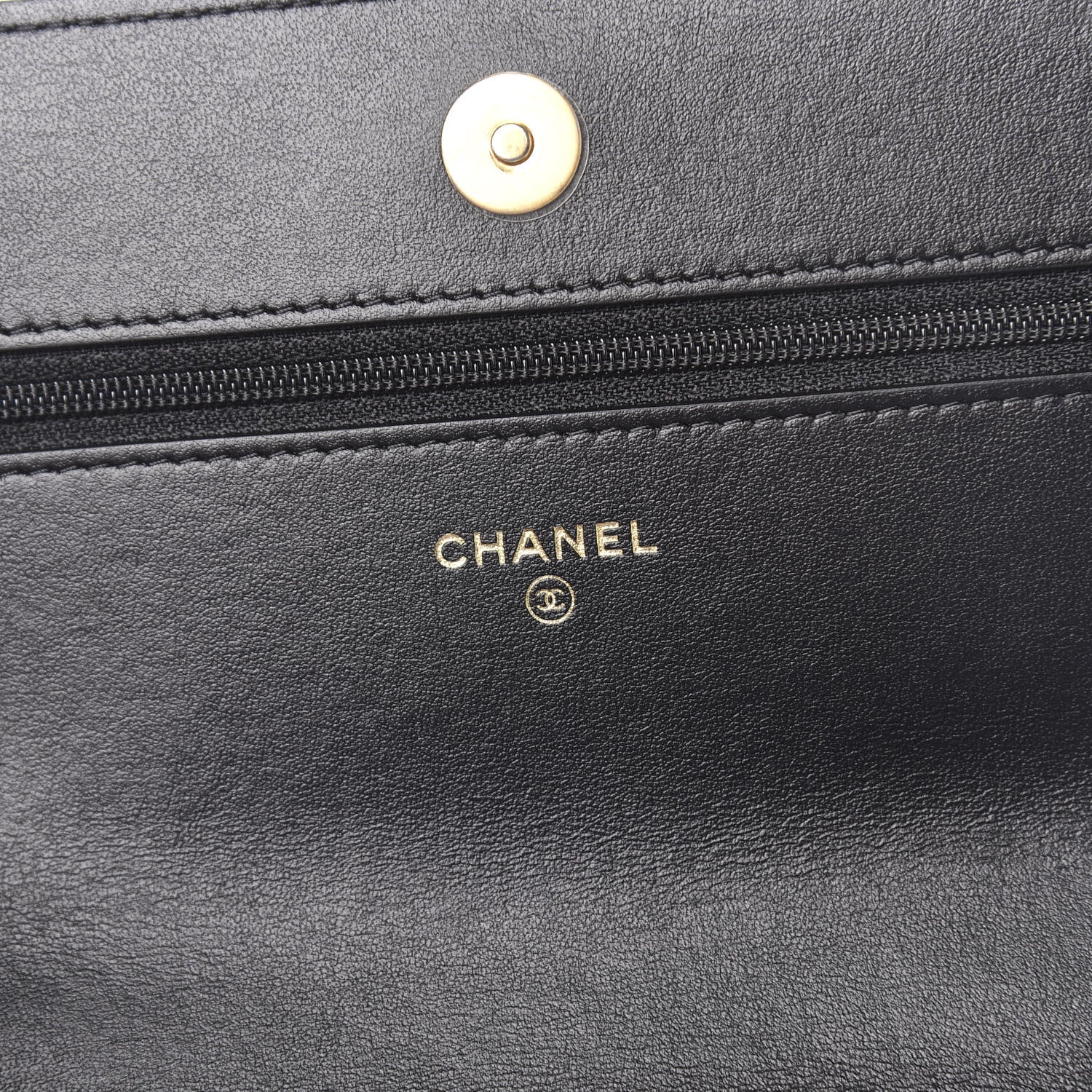 Chanel Shiny Crumpled Calfskin Quilted 19 Wallet On Chain WOC Black 6 of 12