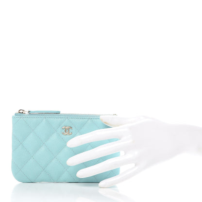 Chanel Caviar Quilted Small Cosmetic Case Light Blue 2 of 10