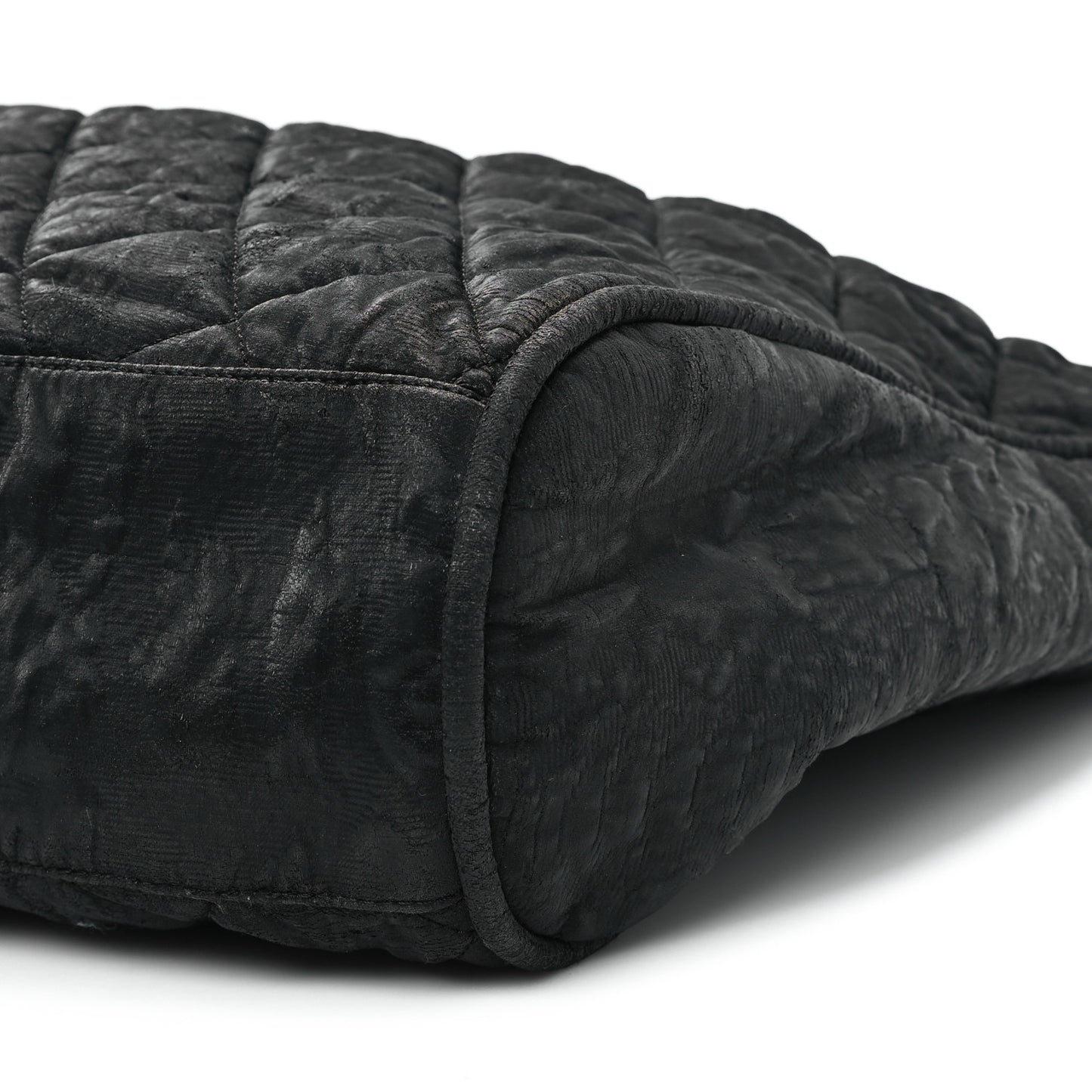 Crinkled Coated Canvas Le Marais Hobo Black