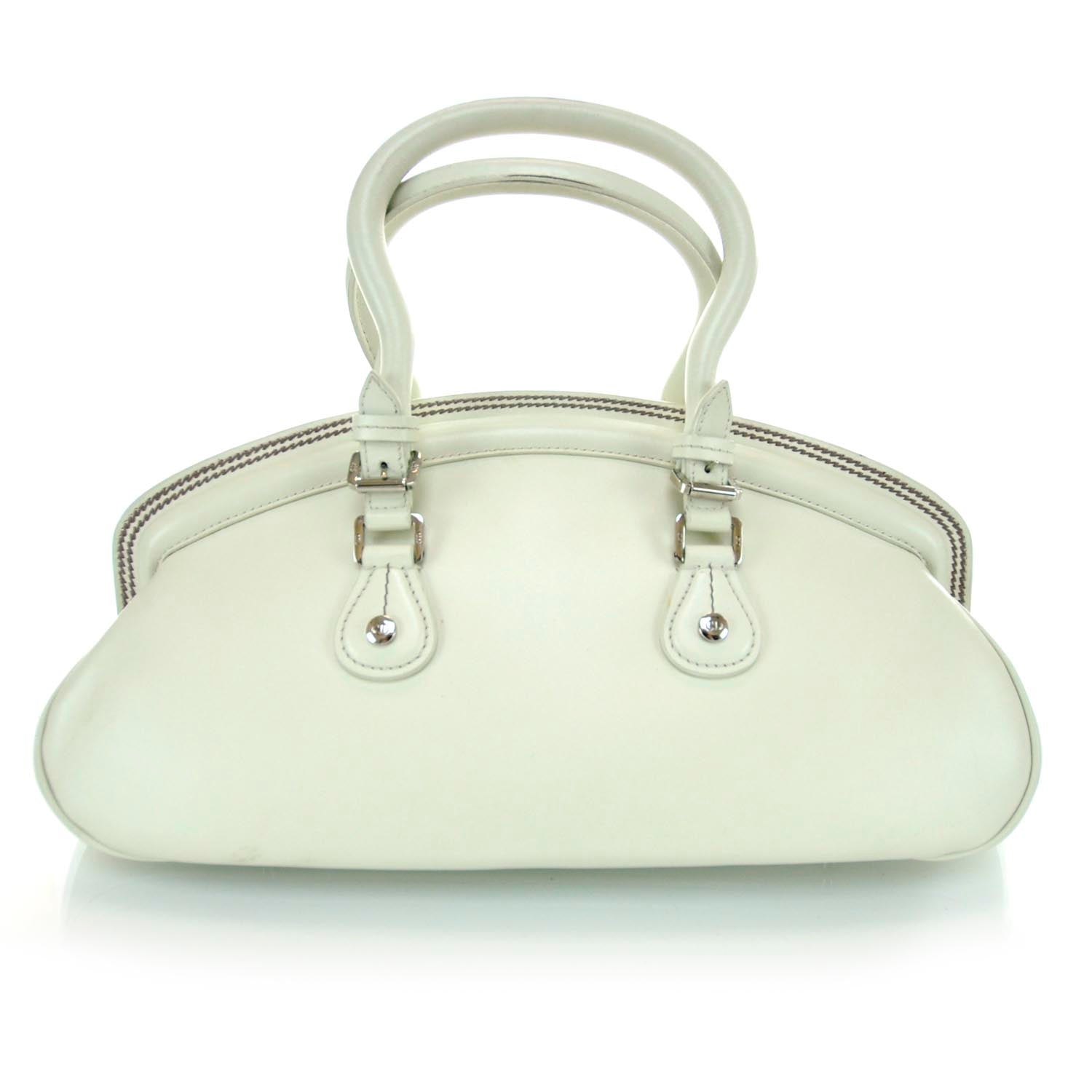 Christian Dior Leather Medium Detective Satchel White 3 of 9