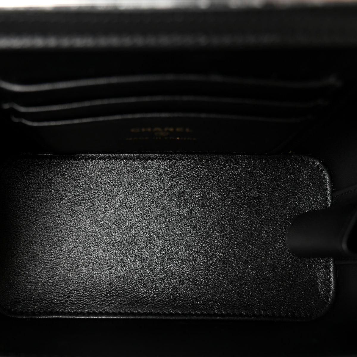 Chanel Lambskin Quilted Small Top Handle Vanity Case With Chain Black 5 of 10