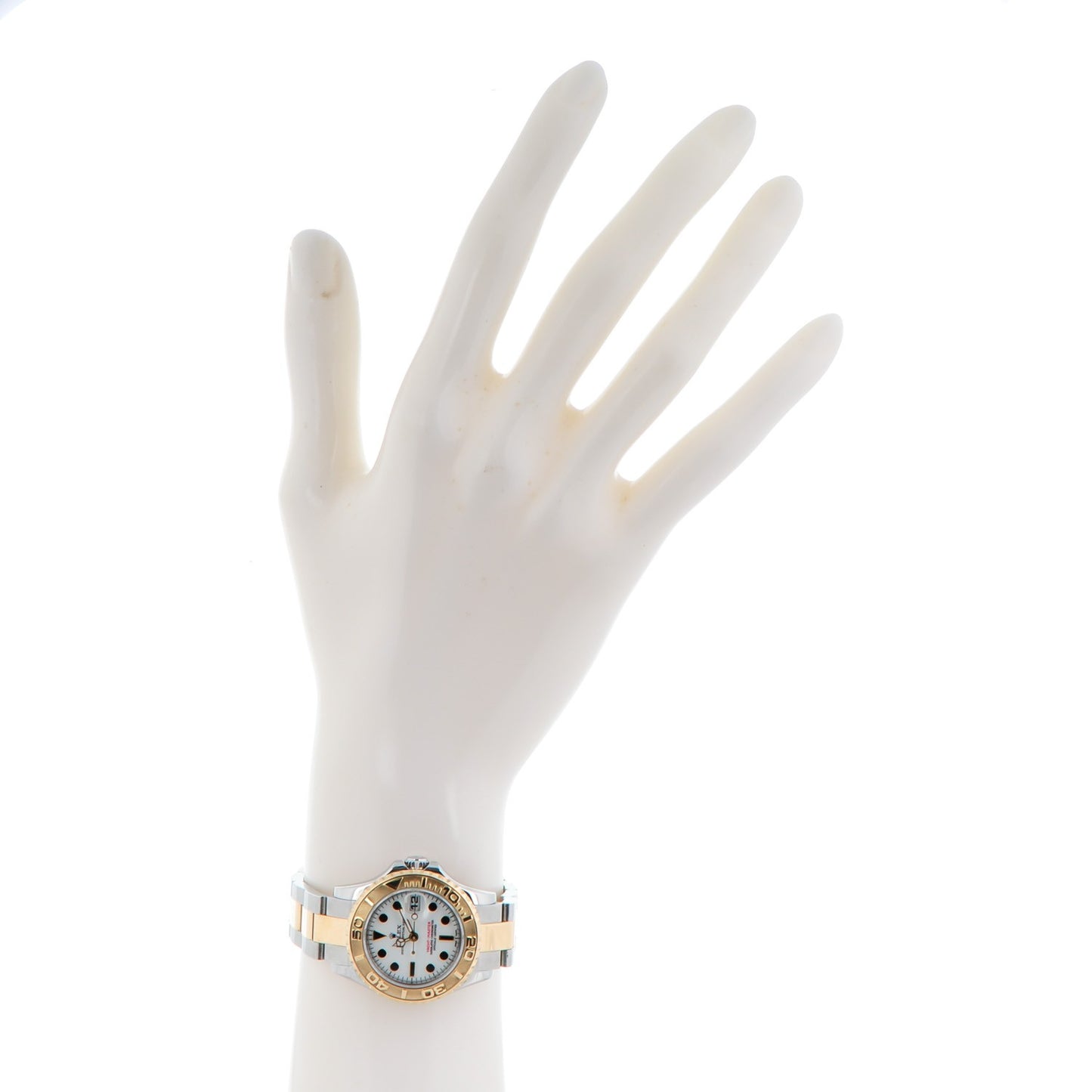 Stainless Steel 18K Yellow Gold 29mm Oyster Perpetual Date Yacht-Master Watch White 169623