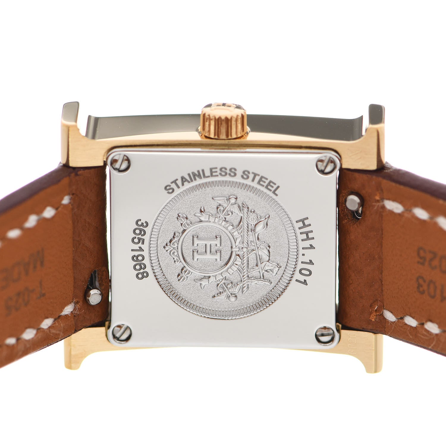 Hermes Stainless Steel Epsom 17.2mm Heure H Hour Quartz Watch Gold 4 of 5