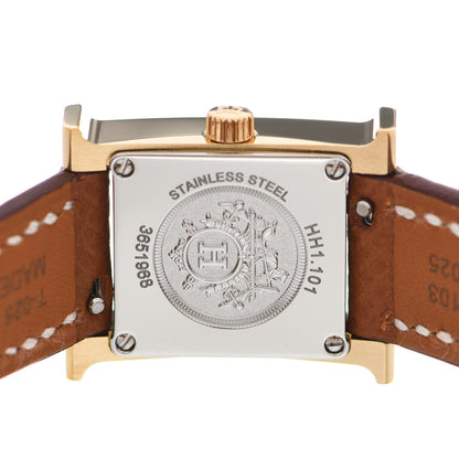 Hermes Stainless Steel Epsom 17.2mm Heure H Hour Quartz Watch Gold 4 of 5
