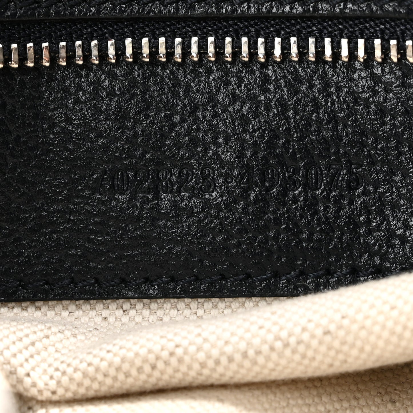 GG Supreme Monogram Textured Calfskin Web Large Attache Shoulder Bag  Beige Blue