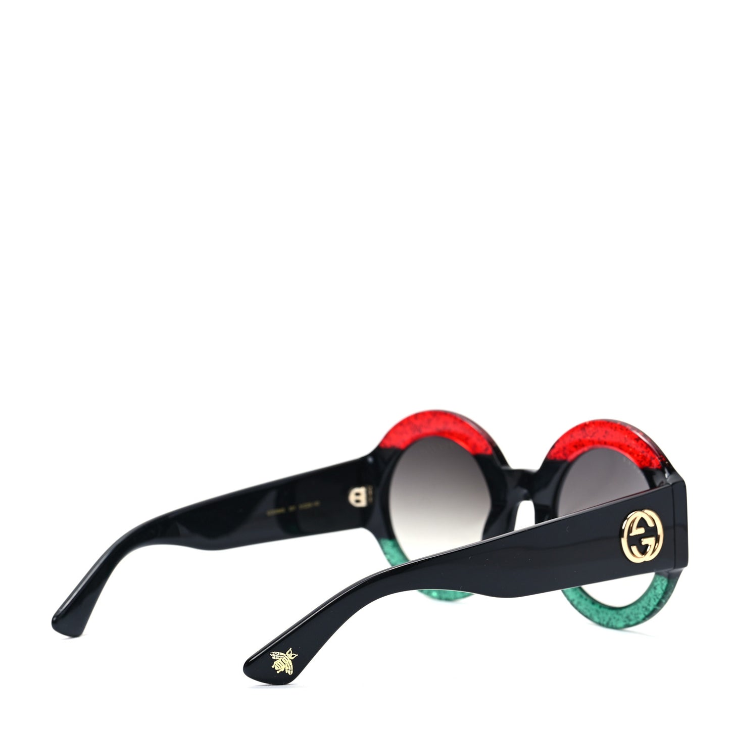 Round Frame GG0084S Sunglasses Glitter Red Green