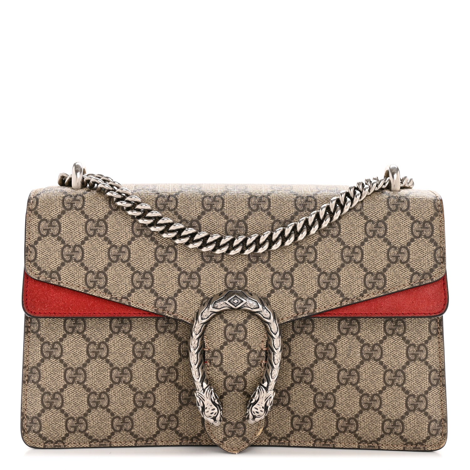 Gucci GG Supreme Monogram Small Dionysus Shoulder Bag Red 1 of 14