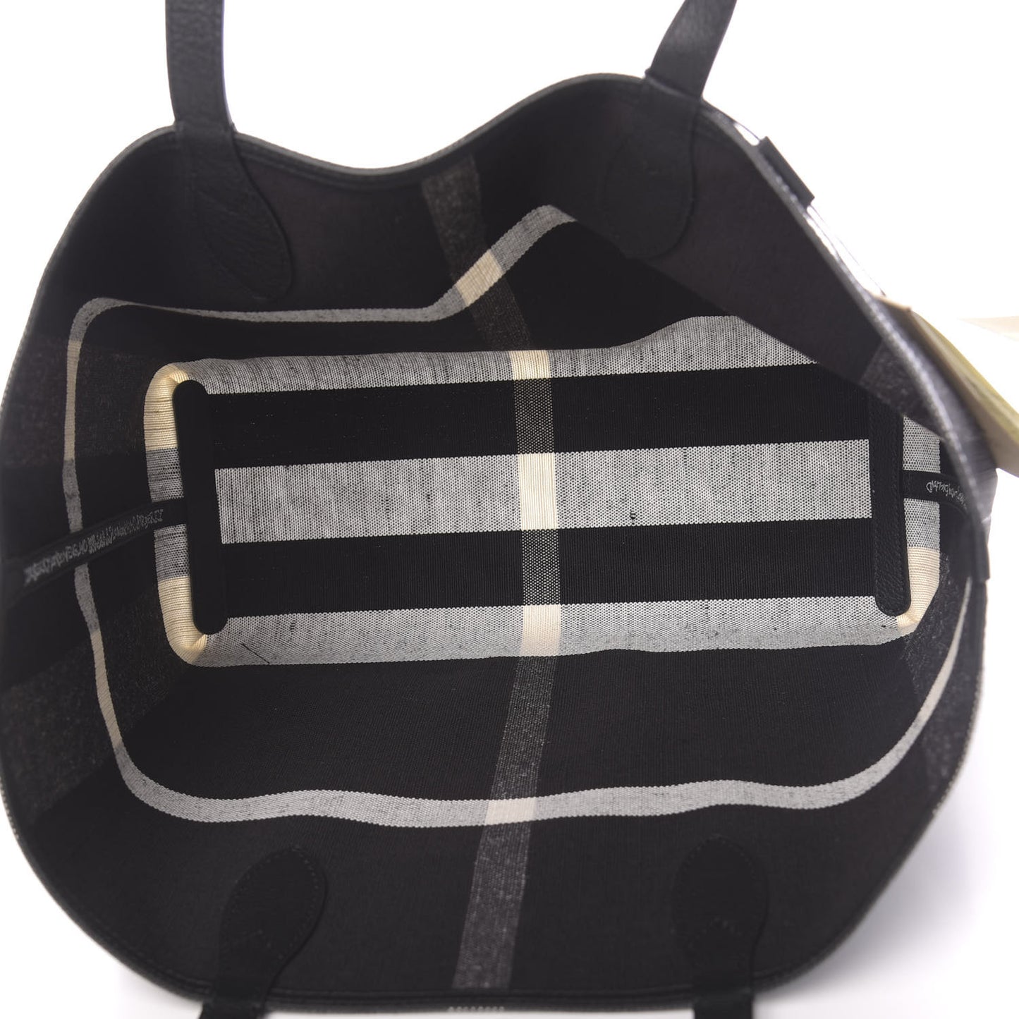 Coated Canvas Mega Check Medium Doodle Tote Black White