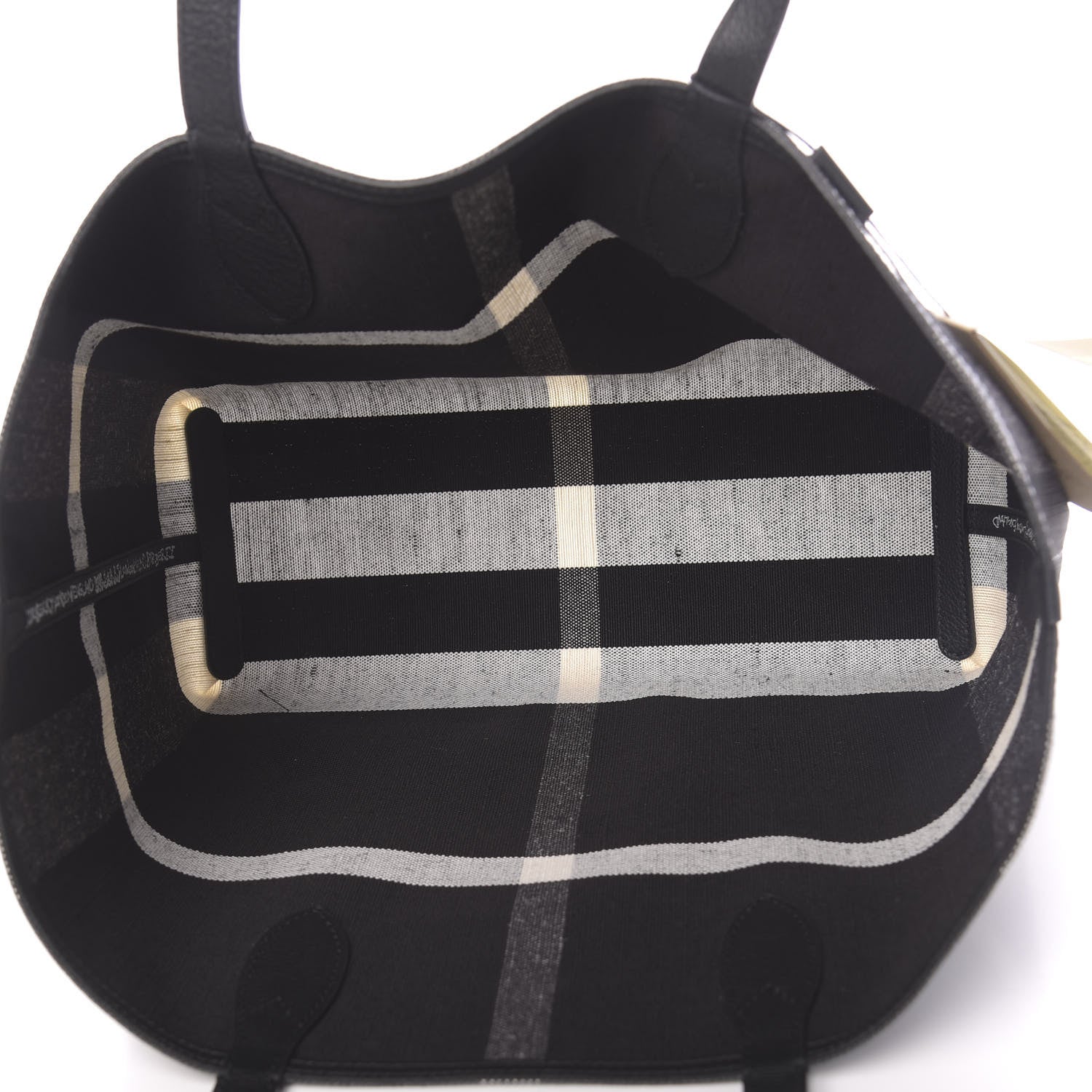 Burberry Coated Canvas Mega Check Medium Doodle Tote Black White 5 of 13