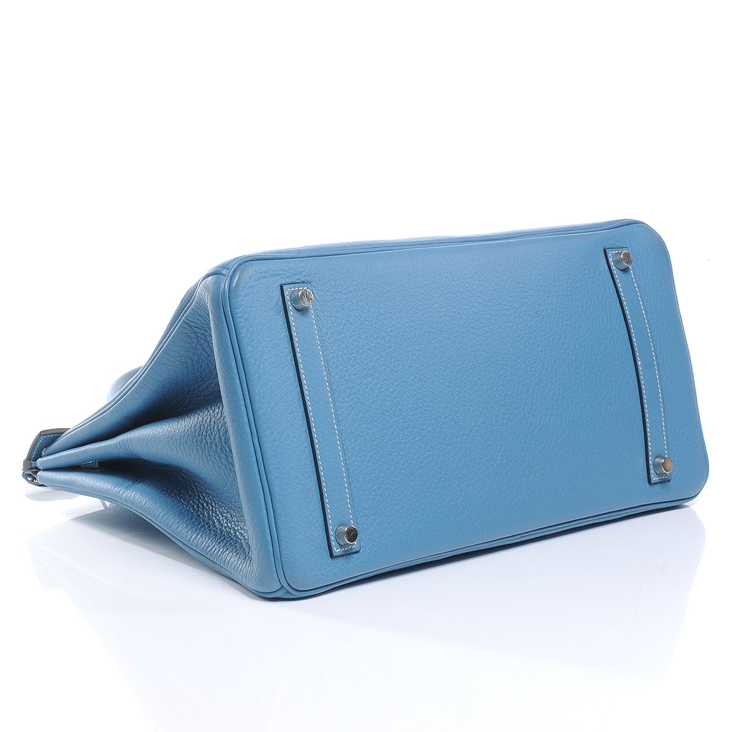 Hermes Taurillon Clemence Birkin 35 Blue Jean 5 of 11