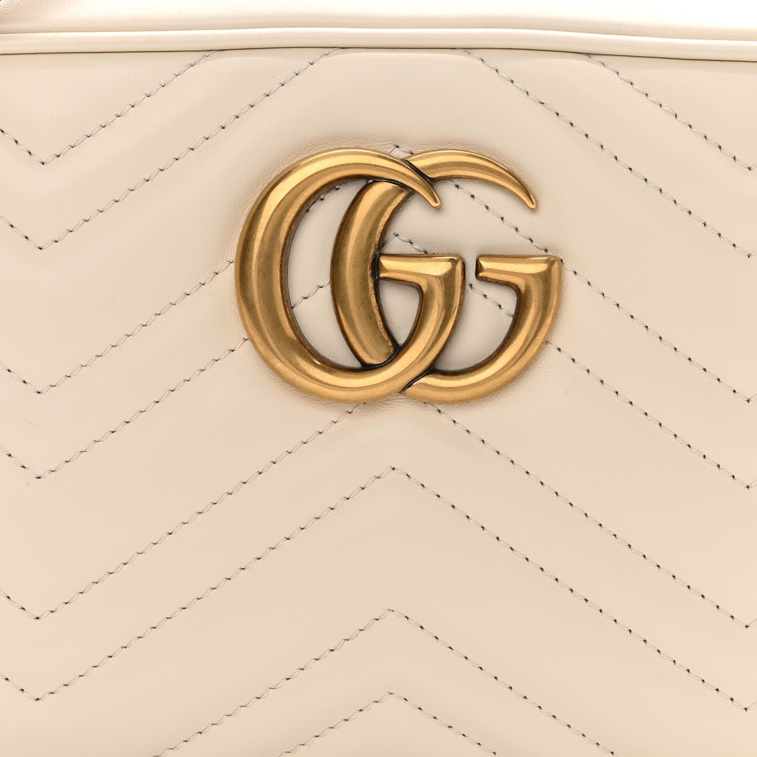 Gucci Calfskin Matelasse Small GG Marmont Chain Shoulder Bag White 8 of 10