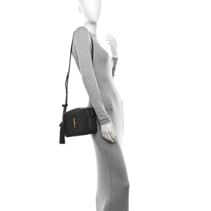 Saint Laurent Calfskin Matelasse Monogram Lou Camera Bag Storm 2 of 11