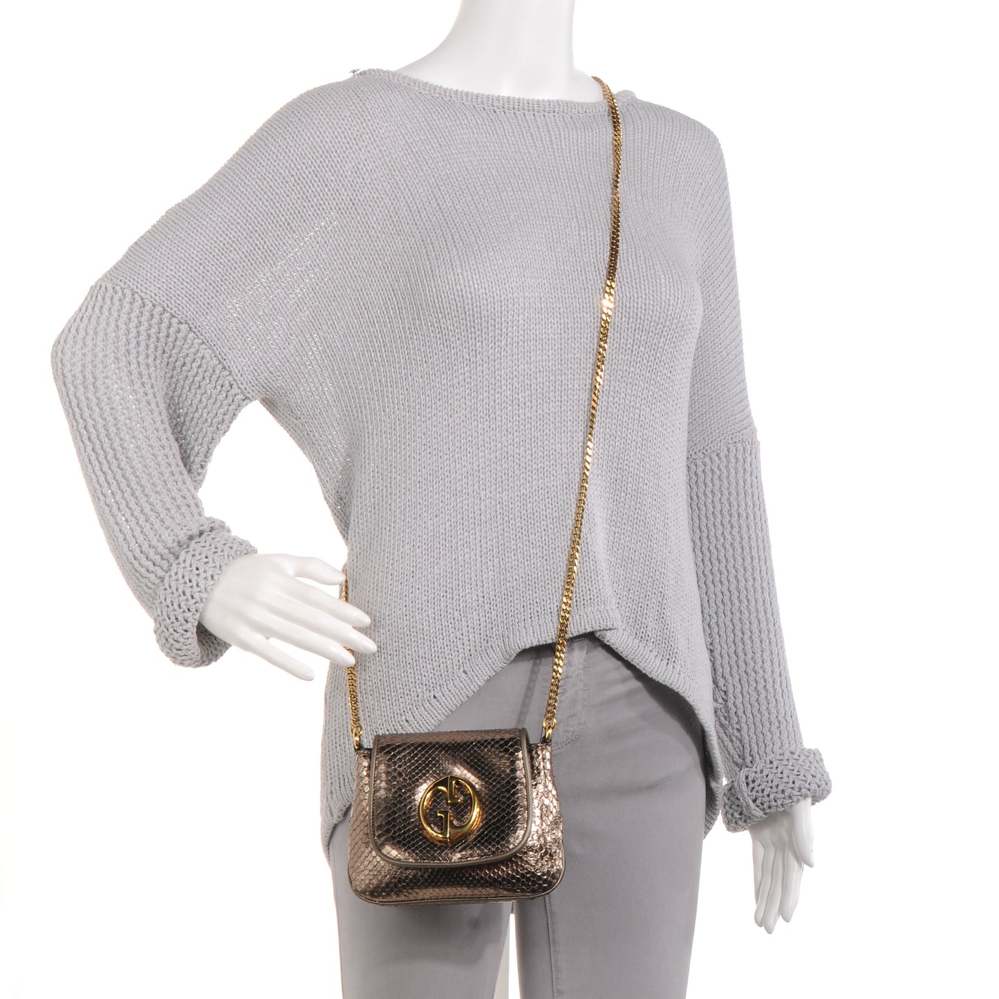 Python Small 1973 Chain Shoulder Bag Gunmetal