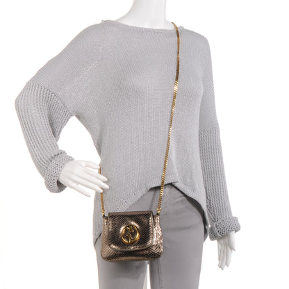 Gucci Python Small 1973 Chain Shoulder Bag Gunmetal 2 of 7