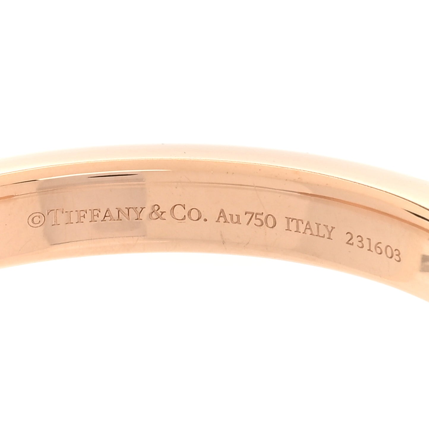 18K Rose White Gold Tiffany Lock Bangle Bracelet