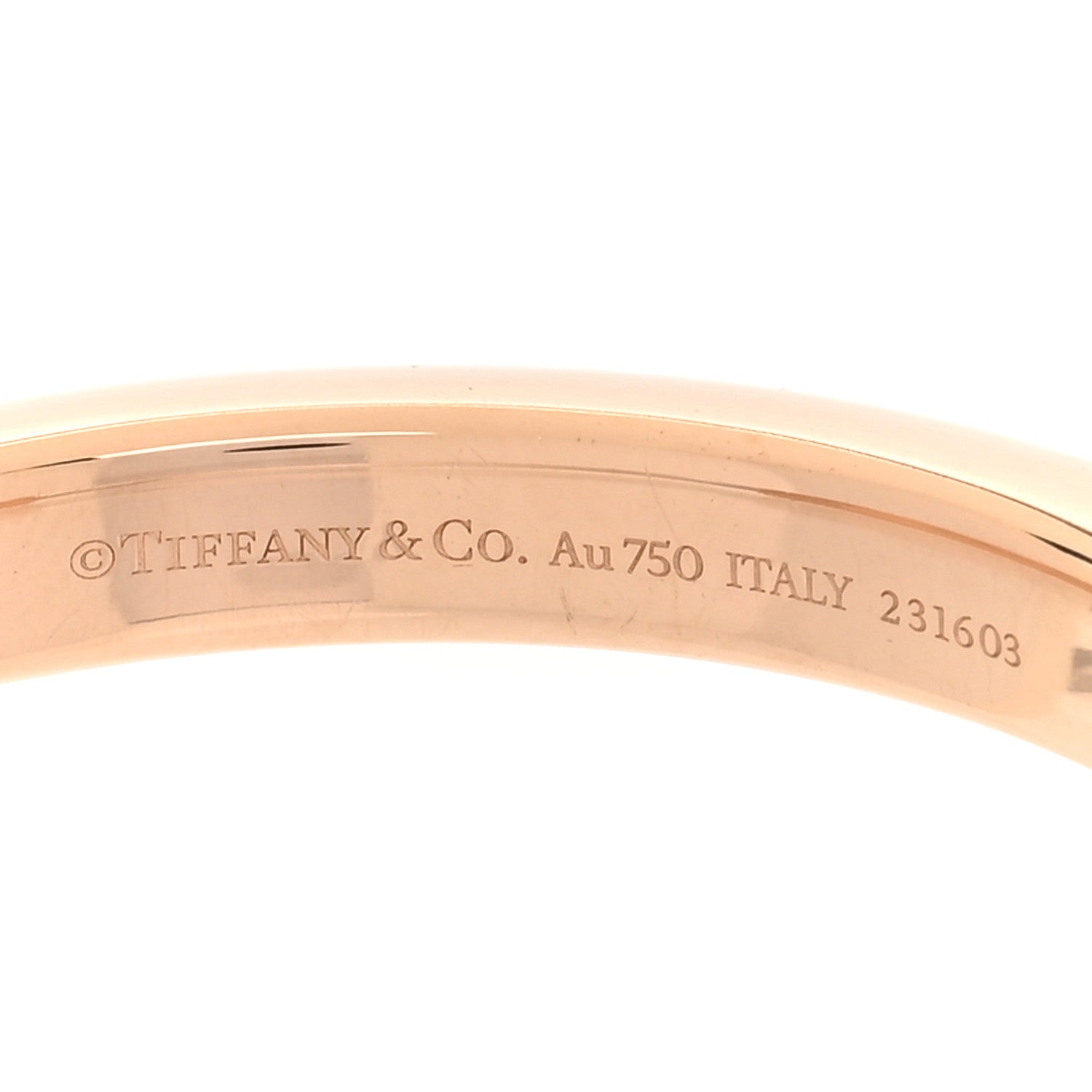 Tiffany 18K Rose White Gold Tiffany Lock Bangle Bracelet 5 of 5